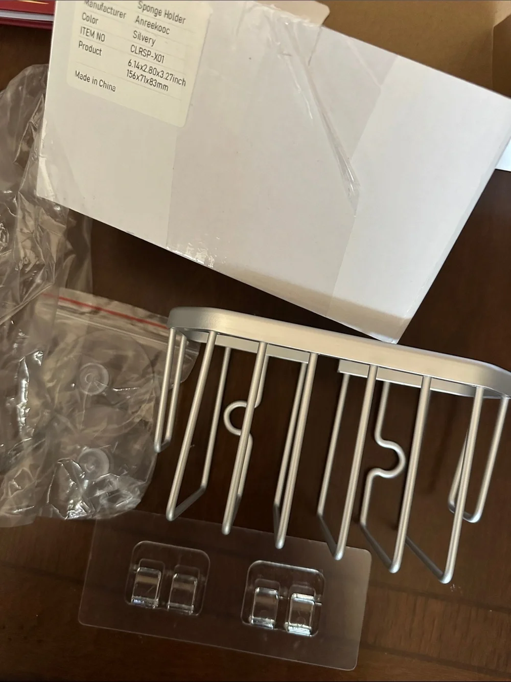 Stainless Steel Sink Caddy with Suction Mount - Silver